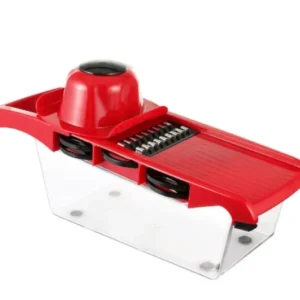 10 In 1 Mandolin Slicer Vegetable Cutter With Stainless Steel Blade Manual Potato Peeler Carrot Cheese Grater Nicer Kitchen Tool – Mandolin Vegetable Cutter – Red Color