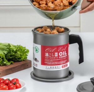 High Quality Fryer Oil Filter Pot Carbon Steel Oilcan With Stainless Steel Kitchen Storage Jug Cooking Pot Without Box 1 300x296