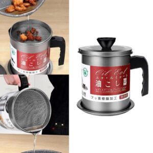 High Quality Fryer Oil Filter Pot Carbon Steel Oilcan With Stainless Steel Kitchen Storage Jug Cooking Pot Without Box 7 300x300