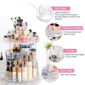 360° Rotating Cosmetic Storage Box – Large Capacity Acrylic Makeup Organizer